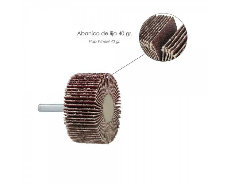 Abanico Lija Grano 40 Medida Ø 50 x 25 mm. Disco Abrasivo Laminas, Ruedas Mil Hojas, Ruedas Abrasivas,Lijado,Desbaste,Pulir