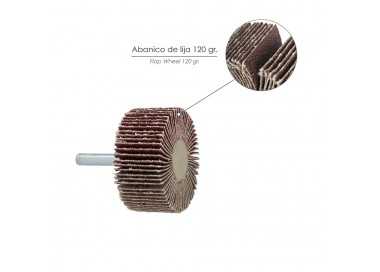 Abanico Lija Grano 120 Medida Ø 50 x 25 mm. Disco Abrasivo Laminas, Ruedas Mil Hojas, Ruedas Abrasivas,Lijado,Desbaste,Pulir