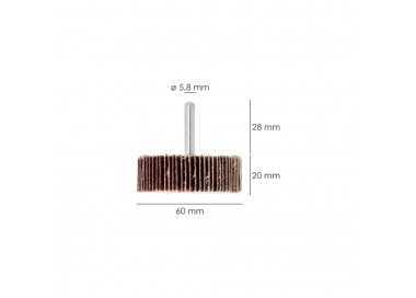 Abanico Lija Grano 40 Medida Ø 60 x 20 mm. Disco Abrasivo Laminas, Ruedas Mil Hojas, Ruedas Abrasivas,Lijado,Desbaste,Pulir