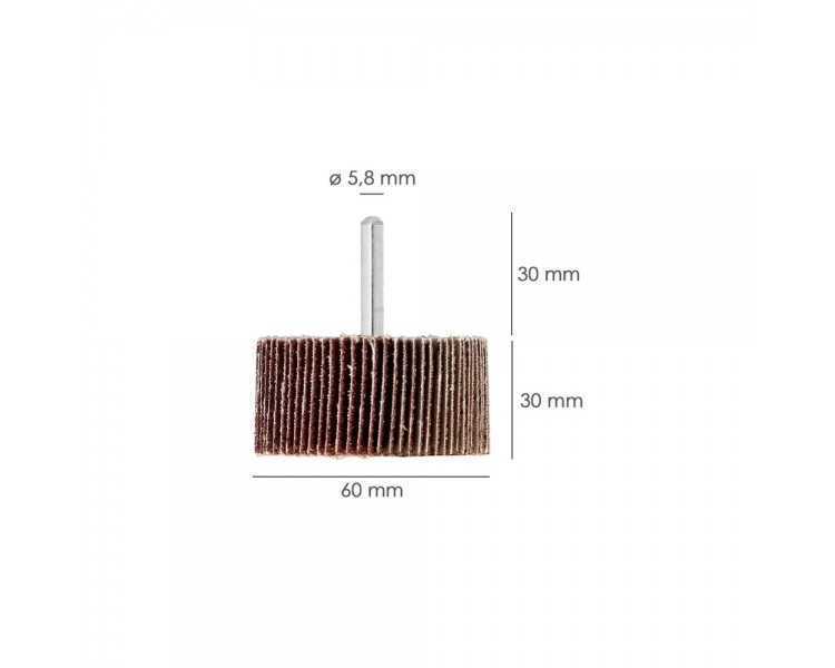 Abanico Lija Grano 60 Medida Ø 60 x 30 mm. Disco Abrasivo Laminas, Ruedas Mil Hojas, Ruedas Abrasivas,Lijado,Desbaste,Pulir