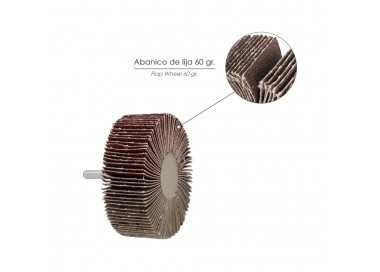Abanico Lija Grano 60 Medida Ø 60 x 30 mm. Disco Abrasivo Laminas, Ruedas Mil Hojas, Ruedas Abrasivas,Lijado,Desbaste,Pulir