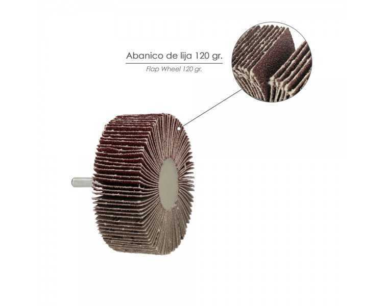 Abanico Lija Grano 120 Medida Ø 60 x 30 mm. Disco Abrasivo Laminas, Ruedas Mil Hojas, Ruedas Abrasivas,Lijado,Desbaste,Pulir