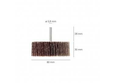 Abanico Lija Grano 80 Medida Ø 80 x 30 mm. Disco Abrasivo Laminas, Ruedas Mil Hojas, Ruedas Abrasivas,Lijado,Desbaste,Pulir