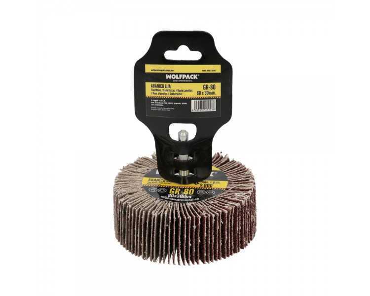 Abanico Lija Grano 80 Medida Ø 80 x 30 mm. Disco Abrasivo Laminas, Ruedas Mil Hojas, Ruedas Abrasivas,Lijado,Desbaste,Pulir