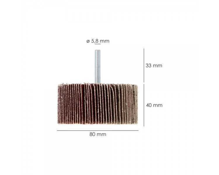 Abanico Lija Grano 80 Medida Ø 80 x 40 mm. Disco Abrasivo Laminas, Ruedas Mil Hojas, Ruedas Abrasivas,Lijado,Desbaste,Pulir