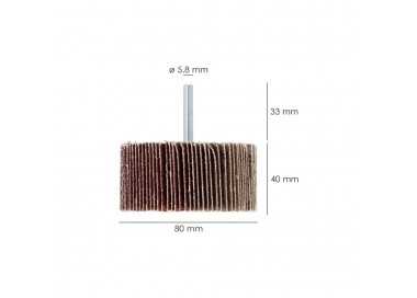 Abanico Lija Grano 80 Medida Ø 80 x 40 mm. Disco Abrasivo Laminas, Ruedas Mil Hojas, Ruedas Abrasivas,Lijado,Desbaste,Pulir
