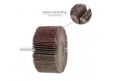 Abanico Lija Grano 80 Medida Ø 80 x 40 mm. Disco Abrasivo Laminas, Ruedas Mil Hojas, Ruedas Abrasivas,Lijado,Desbaste,Pulir