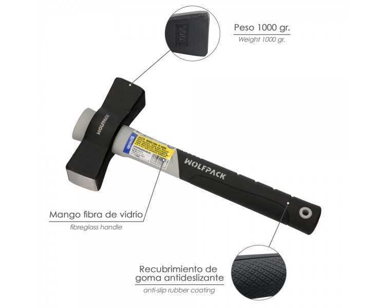 Maceta Mango Fibra Vidrio Mango Fibra Vidrio Con Empuñadura Antideslizante. 1000 Gramos 28 cm.