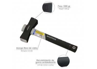 Maceta Mango Fibra Vidrio Mango Fibra Vidrio Con Empuñadura Antideslizante. 1000 Gramos 28 cm.