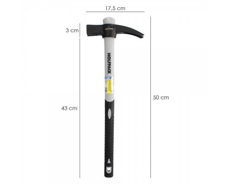 Martillo Encofrador Magentico Fibra Vidrio Mango Fibra Vidrio Con Empuñadura Antideslizante. 700 Gramos 50 cm.