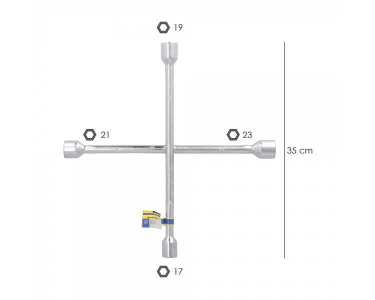 Llave Cruz Wolfpack 17x19x21x23 mm. Para Coche