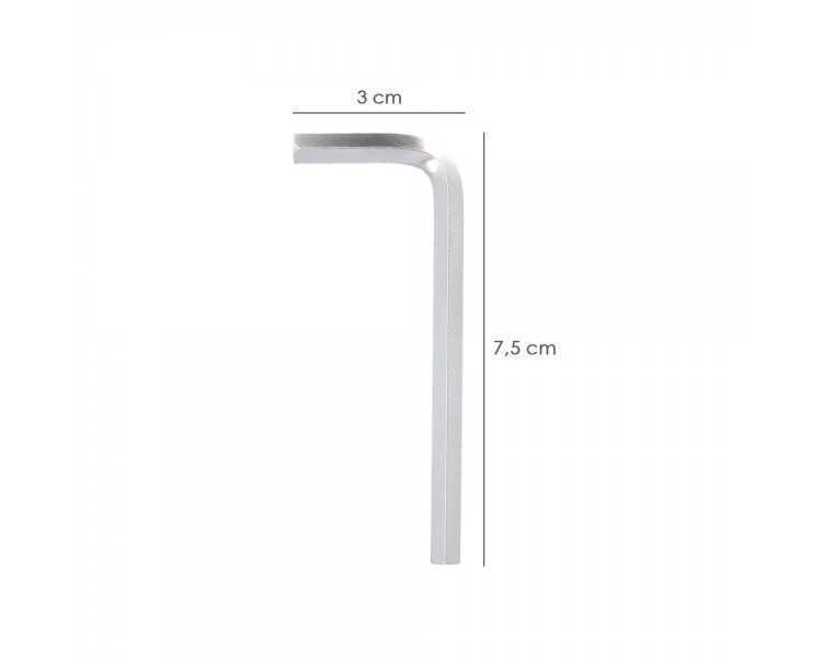 Llave Allen Standar Acero Cromo Vanadio Profesional 5,0 mm. Llave Hexagonal, Llave Allen Taller Mecanica, Llave Allen Bricolaje