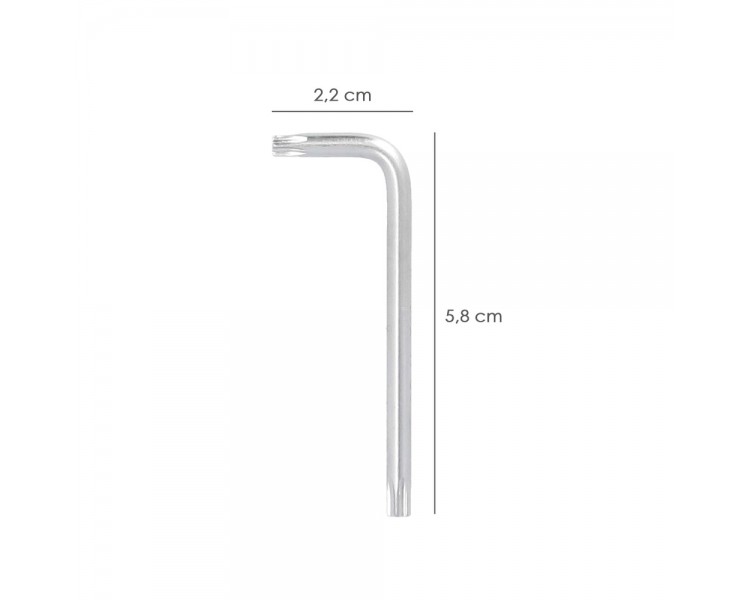 Llave Torx Inviolable Standar Acero Cromo Vanadio Profesional T20 mm. Llave Estrella, Llave Allen Estrella