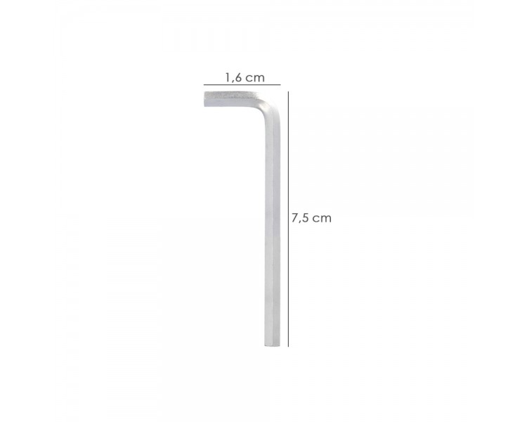Llave Allen Larga Acero Cromo Vanadio Profesional 1,5 mm. Llave Hexagonal, Llave Allen Taller Mecanica, Llave Allen Bricolaje