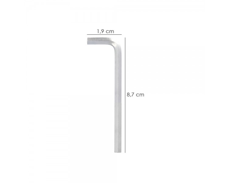 Llave Allen Larga Acero Cromo Vanadio Profesional 2,5 mm. Llave Hexagonal, Llave Allen Taller Mecanica, Llave Allen Bricolaje