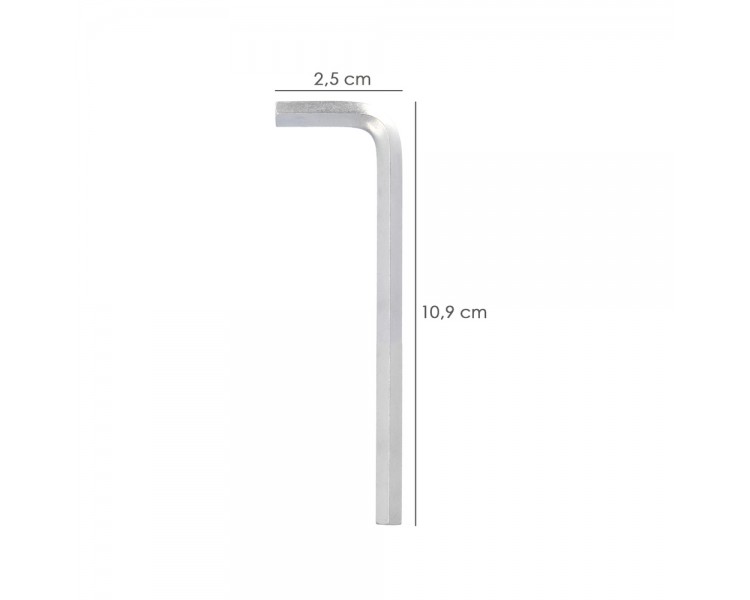 Llave Allen Larga Acero Cromo Vanadio Profesional 4,5 mm. Llave Hexagonal, Llave Allen Taller Mecanica, Llave Allen Bricolaje