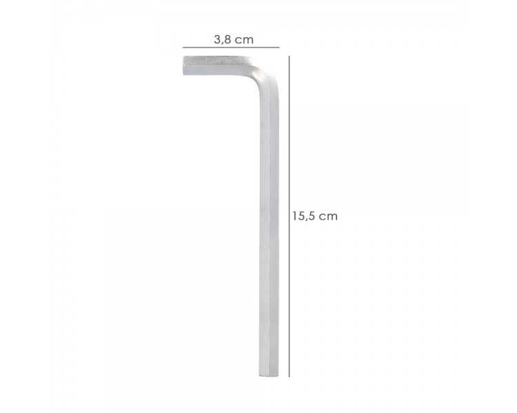 Llave Allen Larga Acero Cromo Vanadio Profesional 8,0 mm. Llave Hexagonal, Llave Allen Taller Mecanica, Llave Allen Bricolaje