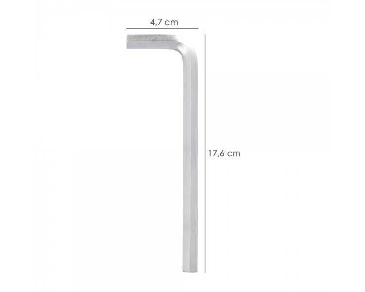 Llave Allen Larga Acero Cromo Vanadio Profesional 10,0 mm. Llave Hexagonal, Llave Allen Taller Mecanica, Llave Allen Bricolaje