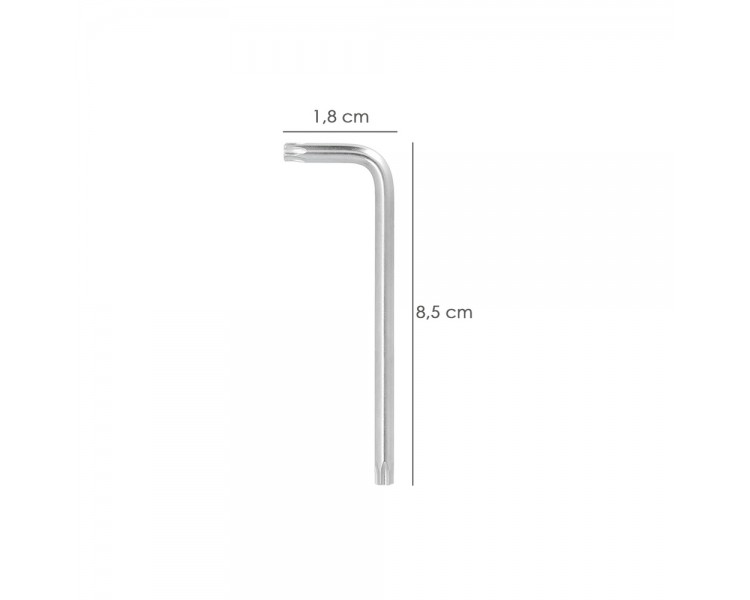 Llave Torx Inviolable Larga Acero Cromo Vanadio Profesional T09 mm. Llave Estrella, Llave Allen Estrella