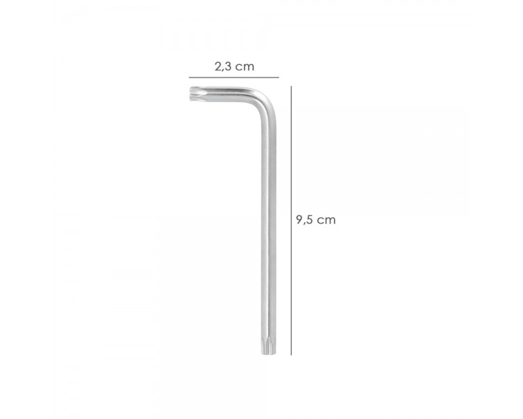 Llave Torx Inviolable Larga Acero Cromo Vanadio Profesional T20 mm. Llave Estrella, Llave Allen Estrella