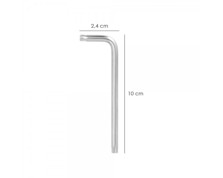 Llave Torx Inviolable Larga Acero Cromo Vanadio Profesional T25 mm. Llave Estrella, Llave Allen Estrella