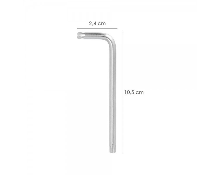 Llave Torx Inviolable Larga Acero Cromo Vanadio Profesional T27 mm. Llave Estrella, Llave Allen Estrella