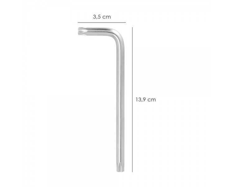 Llave Torx Inviolable Larga Acero Cromo Vanadio Profesional T45 mm. Llave Estrella, Llave Allen Estrella