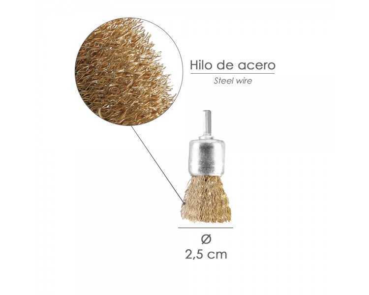 Cepillo Acero latonado Brocha 25 mm. 1/4"