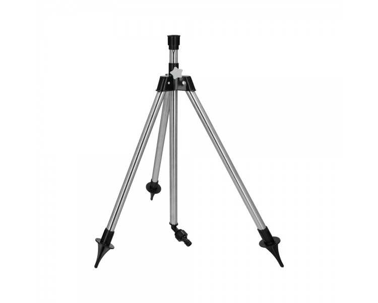 Tripode Para Aspersores Altura Regulable 55/90 cm. Tomas agua 1/2". Acero Cromado. Tripode Aspersores Jardineria