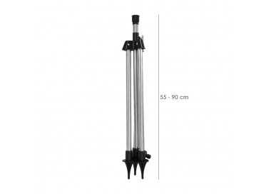Tripode Para Aspersores Altura Regulable 55/90 cm. Tomas agua 1/2". Acero Cromado. Tripode Aspersores Jardineria