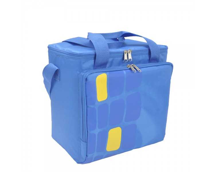 Bolsa Termica Porta Alimentos Nevera 15 Litros Forro Interior PEVA, Con Espuma Aislante, Color Azul