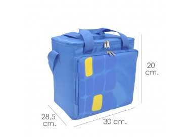 Bolsa Termica Porta Alimentos Nevera 15 Litros Forro Interior PEVA, Con Espuma Aislante, Color Azul