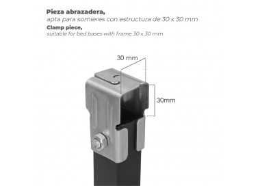 Juego Patas Somier Cuadradas (4 Unidades) Tubo 30x30 mm. Para Somier de 30x30 mm. Altura 25 cm.