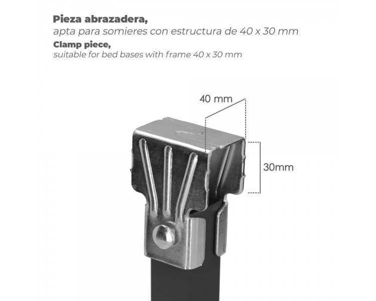 Juego Patas Somier Cuadradas (4 Unidades) Tubo 30x30 mm. Para Somier de 40x30 mm. Altura 25 cm.