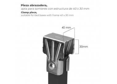 Juego Patas Somier Cuadradas (4 Unidades) Tubo 30x30 mm. Para Somier de 40x30 mm. Altura 25 cm.