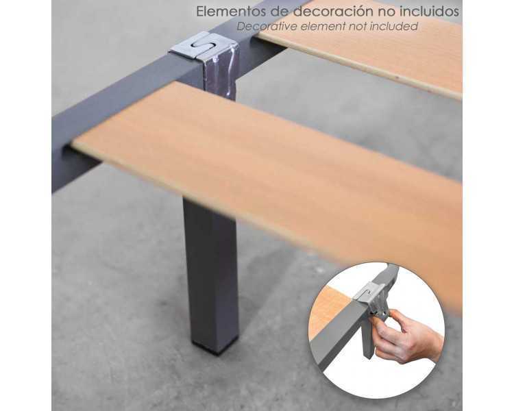 Juego Patas Somier Cuadradas (4 Unidades) Tubo 30x30 mm. Para Somier de 40x30 mm. Altura 25 cm.