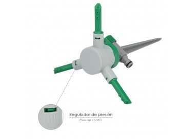 Aspersor Plástico 3 Brazos Con Pincho Con Regulador de Presión.