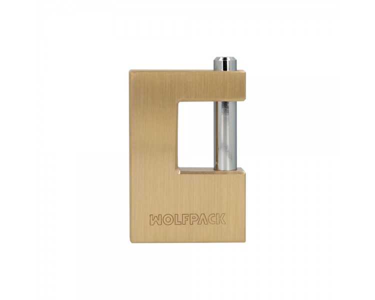Candado Cuadrado Latón Persiana Ancho 70 mm. Alta Seguridad, Antirrobo Puertas, Contenedores, Trasteros, 2 Llaves