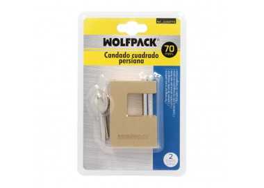 Candado Cuadrado Latón Persiana Ancho 70 mm. Alta Seguridad, Antirrobo Puertas, Contenedores, Trasteros, 2 Llaves