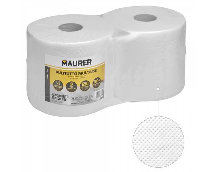 Papel Secamanos 650 Servicios (Pack 2 Rollos) Apto Uso Alimentario Doble Capa Celusosa 100%