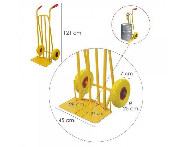Carretilla Almacen / Sacos  Ruedas Macizas Llantas De Plástico
