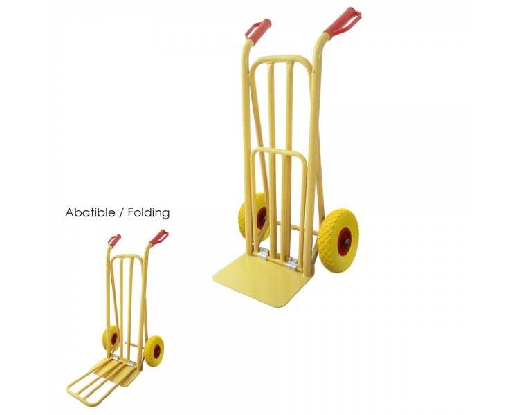 Carretilla Almacen / Sacos Con Pala Abatible Ruedas Macizas Llantas de plástico
