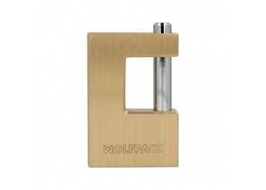 Candado Cuadrado Latón Persiana Ancho 70 mm. Alta Seguridad, Antirrobo Puertas, Contenedores, Trasteros, 2 Llaves