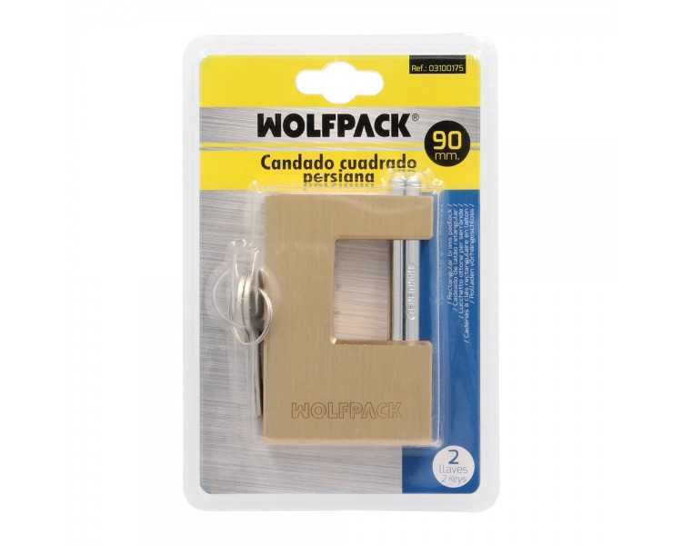 Candado Cuadrado Latón Persiana Ancho 70 mm. Alta Seguridad, Antirrobo Puertas, Contenedores, Trasteros, 2 Llaves