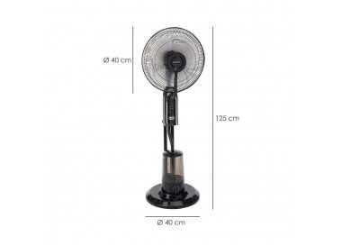Ventilador Nebulizador, 3 Aspas de Gran Tamaño Ø 40 cm. Motor Cobre 75 Watt. Temporizador, Mando a Distancia Ventilador Con Agua