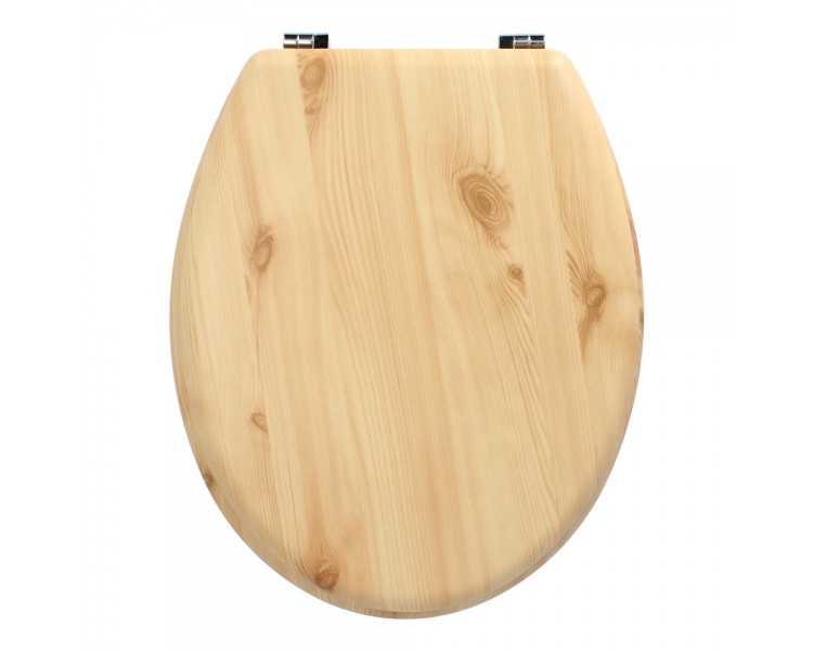 Tapa WC Madera Natural, Tapa Asiento Inodoro, Asiento Para Inodoro Universal, Soporte Ajustable,