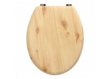 Tapa WC Madera Natural, Tapa Asiento Inodoro, Asiento Para Inodoro Universal, Soporte Ajustable,