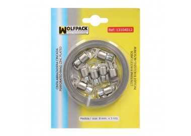 Cinta Abrazadera  cortar Zincada   8 mm.  x 3 m. con 8 tornillos Abrazadera Metalica de Tornillo, Abrazadera Sin Fin