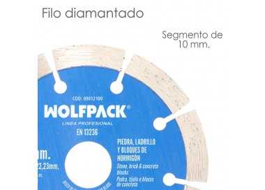 Disco Diamante Ø 115 mm. Piedra, Ladrillo, Refractarios, Bloques de Hormigon. Segmento Diamantado 10 mm.