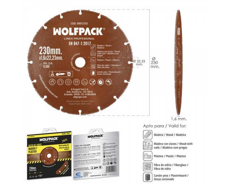 Disco Corte Madera / Plastico Ø 230 mm. Filo De Carburo De Tungsteno